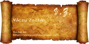 Váczy Zoltán névjegykártya