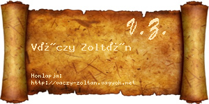 Váczy Zoltán névjegykártya
